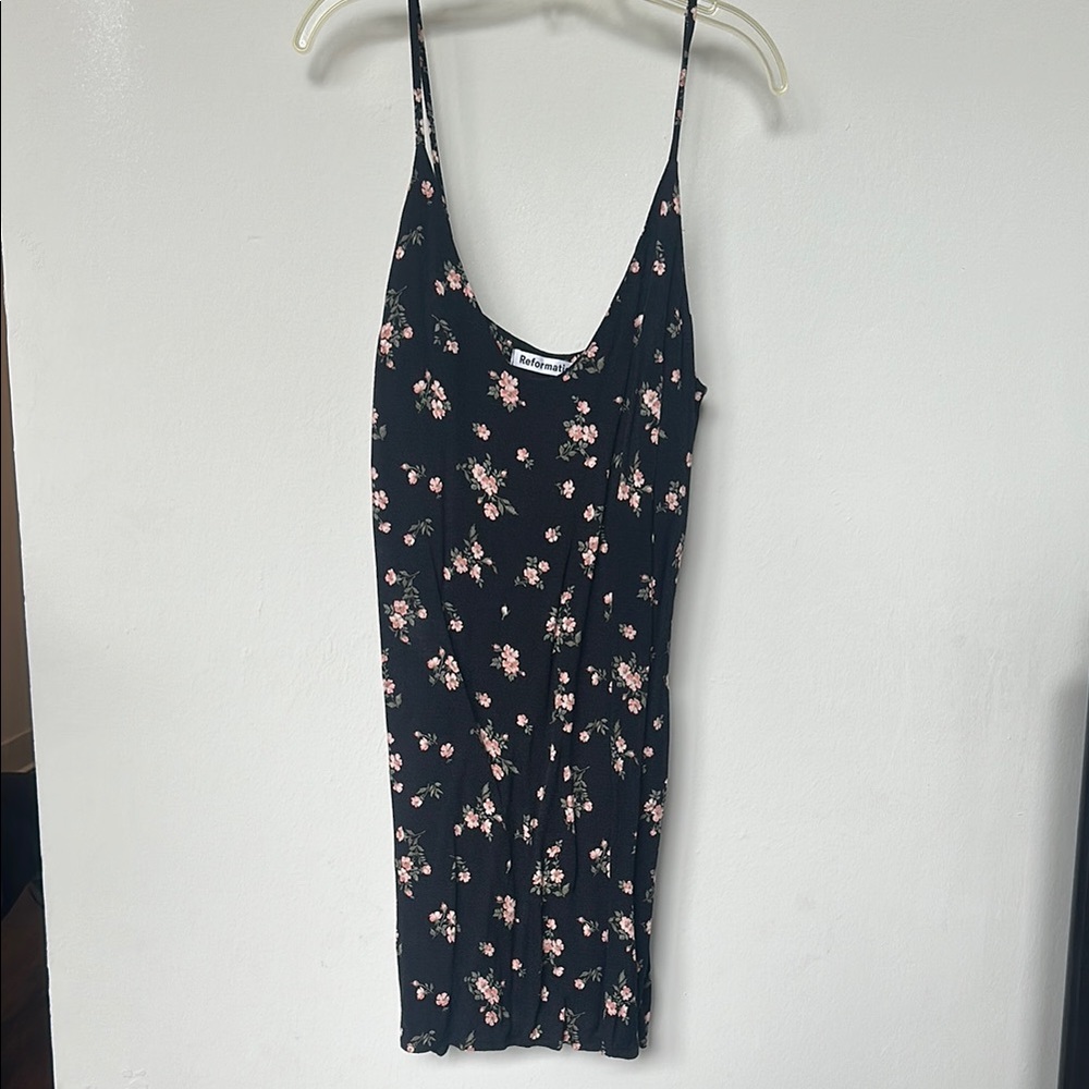Floral Black Slip Dress